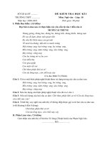 Đề thi học kì 1 Ngữ văn 10 năm học 2020 – 2021