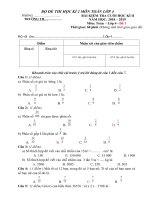 Đề thi Toán lớp 4 học kì 2 có đáp án và ma trận - Giáo viên Việt Nam