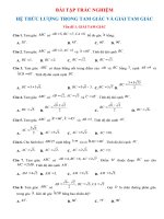 Trắc nghiệm hệ thức lượng có đáp án