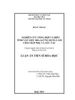 nghiên cứu tổng hợp và biến tính vật liệu sba 16 ứng dụng làm chất hấp phụ và xúc tác 