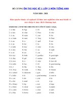 Tải Đề cương ôn tập tiếng Anh lớp 3 học kì 1 năm 2020 - Bài tập ôn tập tiếng Anh lớp 3 học kì 1 có đáp án