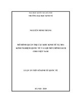 Mô hình quản trị các khu kinh tế tự do kinh nghiệm quốc tế và gợi mở chính sách cho việt nam 