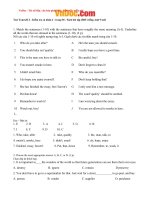 Tải Giải bài tập SBT Test yourself 2 Tiếng Anh lớp 9 chương trình mới - Giải Tự kiểm tra 2 tiếng Anh lớp 9 Thí điểm