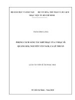 (Luận án tiến sĩ) phong cách sáng tác của ba nhạc sĩ quang hải, nguyễn văn nam, ca lê thuần 