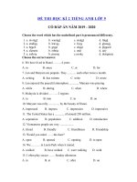 Tải Đề kiểm tra tiếng Anh lớp 9 học kì 2 năm 2019 - 2020 số 3 - Đề tiếng Anh lớp 9 kì 2 có đáp án