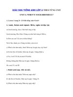 Tải Giải bài tập SGK tiếng Anh lớp 4 Unit 4 When's your birthday? - Giải SGK tiếng Anh Unit 4 lớp 4 When's your birthday?