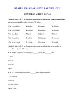 Tải Đề thi khảo sát chất lượng đầu năm môn Tiếng Anh lớp 9 năm 2020 - 2021 - Đề khảo sát chất lương đầu năm lớp 9 môn tiếng Anh