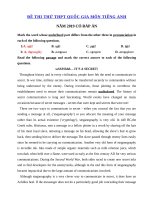 Tải Đề thi thử THPT Quốc Gia lần 3 năm 2019 môn Tiếng Anh trường THPT Chuyên Nguyễn Huệ - Đề thi THPT Quốc Gia năm 2019 môn Anh có đáp án