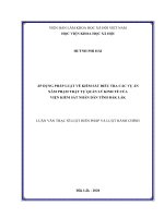 Áp dụng pháp luật về kiểm sát điều tra các vụ án xâm phạm trật tự quản lý kinh tế của viện kiếm sát nhân dân tỉnh đắk lắk 