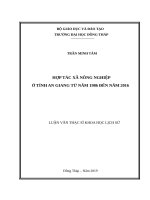 Hợp tác xã nông nghiệp ở tỉnh an giang từ năm 1986 đến năm 2016 