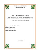 A study on the application of information technologies in learning process of english major students at thuongmai university 