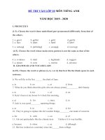 Tải Đề ôn thi vào lớp 10 môn Tiếng Anh năm học 2019 - 2020 số 14 - Đề tuyển sinh lớp 10 môn Anh có đáp án