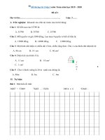 Tải 10 Đề thi học kì 2 lớp 3 môn Toán năm học 2019 - 2020 - Đề Toán lớp 3 học kì 2