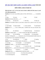 Tải Đề thi thử THPT Quốc Gia lần 1 năm 2019 môn Tiếng Anh trường THPT Bỉm Sơn, Thanh Hóa - Đề thi THPTQG năm 2019 môn Anh có đáp án