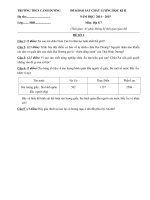 Tải Đề thi học kì 2 môn Địa lý lớp 7 năm 2015 trường THCS Cảnh Dương, tỉnh Quảng Bình - Đề kiểm tra học kì 2 môn Địa lý 7