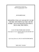 Bồi dưỡng năng lực giải quyết vấn đề cho học sinh trong dạy học chủ đề tổ hợp – xác suất đại số và giải tích 11 – THPT 