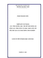 Thiết kế và sử dụng các THHT nhằm đánh giá NLTT của HSCCTH qua các hoạt động trải nghiệm 