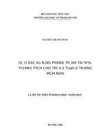 Giáo dục kỹ năng phòng tránh tai nạn, thương tích cho trẻ 4 5 tuổi ở trường mầm non