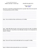 Tải Đề thi học kì 2 môn Sinh học lớp 6, 7, 8, 9 năm 2020 - Đề kiểm tra học kì 2 môn Sinh lớp 6, 7, 8, 9 có đáp án