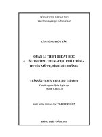 Quản lí thiết bị dạy học ở các trường trung học phổ thông huyện mỹ tú, tỉnh sóc trăng 