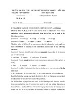 Tải Đề thi thử THPT Quốc gia năm 2016 môn Tiếng Anh trường THPT Chuyên Đại học Vinh, Nghệ An (Lần 1) - Đề thi thử Đại học môn Tiếng Anh năm 2016 có đáp án