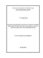 Giải quyết tranh chấp tài sản đầu tư chung vợ chồng khi ly hôn từ thực tiễn xét xử sơ thẩm của tòa án nhân dân huyện gia lâm, thành phố hà nội 
