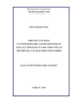 Thiết kế và sử dụng các THHT nhằm đánh giá NLTT của HSCCTH qua các hoạt động trải nghiệm 