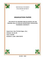 THE EFFECTS OF READING ENGLISH NOVELS ON THE READING SKILL OF ENGLISH DEPARTMENT SOPHISTERS, THUONGMAI UNIVERSITY 
