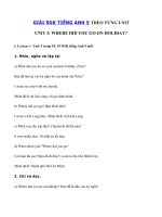 Tải Giải bài tập SGK tiếng Anh lớp 5 Unit 3 Where did you go on holiday? - Giải SGK tiếng Anh Unit 3 lớp 5 Where did you go on holiday? chi tiết nhất