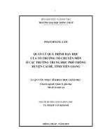 Quản lý quá trình dạy học của tổ trưởng tổ chuyên môn ở các trường THPT huyện cái bè, tỉnh tiền giang 
