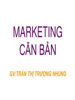 Bài giảng Marketing căn bản: Chương 1 - GV. Trần Thị Trương Nhung