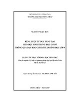 Rèn luyện tư duy sáng tạo cho học sinh trung học cơ sở thông qua dạy học giải bài tập hình học lớp 9 