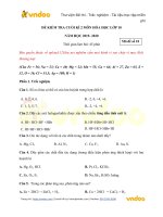 Tải Đề thi Hóa học kì 2 lớp 10 năm 2020 - Đề số 10 - Đề kiểm tra hóa 10 học kì 2 có đáp án