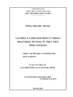vai trò của trợ giúp pháp lý trong hoạt động tố tụng từ thực tiễn tỉnh cao bằng 