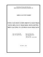 Nâng cao chất lượng dịch vụ giao nhận hàng hóa xuất nhập khẩu bằng đường biển tại công ty cổ phần giao nhận KTO 