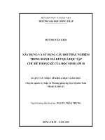 Xây dựng và sử dụng câu hỏi trắc nghiệm trong đánh giá kết quả học tập chủ đề thống kê của học sinh lớp 10 