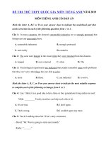 Tải Đề thi thử THPT Quốc Gia lần 2 năm 2019 môn Tiếng Anh trường THPT Cao Nguyên - Đề thi THPT Quốc Gia môn Anh 2019 có đáp án