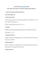 Tải Giải bài tập Hóa 10 Bài 2: Hạt nhân nguyên tử, nguyên tố hoá học, đồng vị - Giải bài tập hóa 10 bài 2