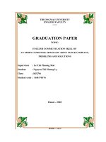 English communication skill of the staff of an nhien gemstone jewellry joint stock company, problems and solutions 