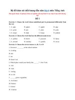 Tải Bộ đề khảo sát chất lượng đầu năm lớp 6 môn Tiếng Anh - Đề KSCL đầu năm môn tiếng Anh lớp 6 có đáp án