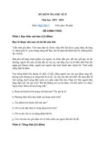 Tải Đề kiểm tra cuối học kì 2 môn Ngữ văn 7 năm học 2019 - 2020 - Đề thi học kì 2 lớp 7 môn Văn có đáp án