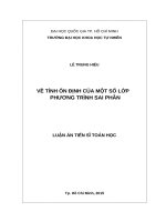Về tính ổn định của một số lớp phương trình sai phân 