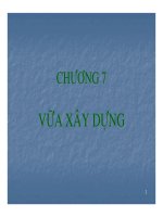 Bài giảng Vật liệu xây dựng - Chương 7: Vữa xây dựng