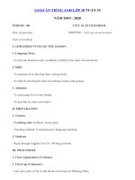 Tải Giáo án tiếng Anh lớp 10 Tuần 34 sách mới - Giáo án điện tử môn tiếng Anh 10 theo tuần