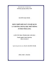 luận văn thạc sĩ phát triển đội ngũ cán bộ quản lý trường trung học phổ thông ở tỉnh vĩnh long 