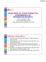 [IUH] Nhập môn an toàn thông tin 1