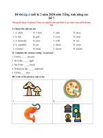 Tải Đề thi lớp 4 cuối kì 2 năm 2020 môn Tiếng Anh nâng cao - Đề 7 - Đề kiểm tra tiếng Anh lớp 4 học kỳ 2 có đáp án