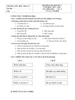 Tải Đề thi học kì 1 môn Khoa học lớp 4 trường tiểu học Kim An, Hà Nội năm 2015 - 2016 - Đề kiểm tra cuối học kì I môn Khoa học lớp 4