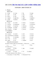 Tải Đề cương ôn tập học kì 2 môn Tiếng Anh lớp 5 - Đề thi tiếng Anh lớp 5 học kỳ 2 có đáp án