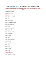 Tải Giải Tiếng Anh lớp 1 Unit 2: What’s this? - Lesson 6 SGK - Sách Chân Trời Sáng Tạo Tiếng Anh lớp 1 Unit 2: What's this?